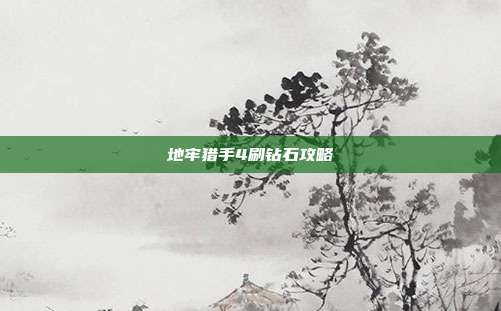 地牢猎手4刷钻石攻略