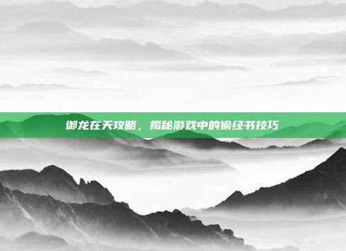 御龙在天攻略,揭秘游戏中的偷经书技巧