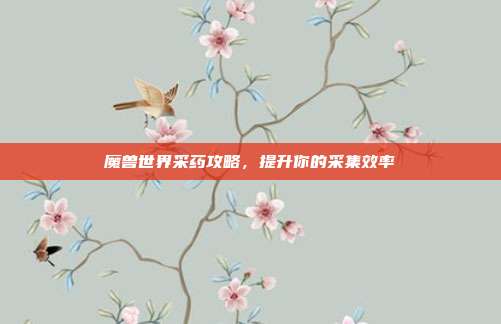 魔兽世界采药攻略，提升你的采集效率