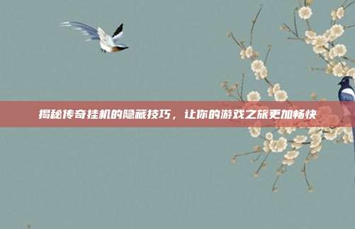揭秘传奇挂机的隐藏技巧,让你的游戏之旅更加畅快