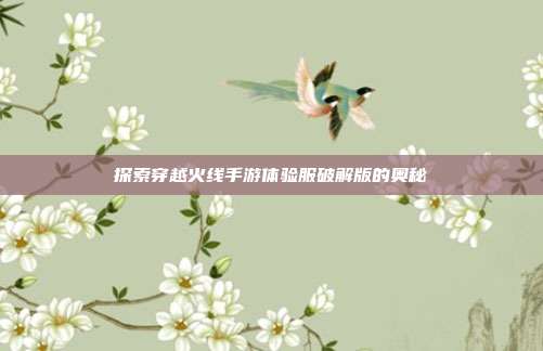 探索穿越火线手游体验服破解版的奥秘