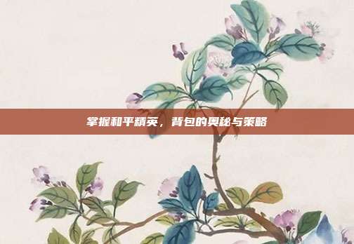 掌握和平精英,背包的奥秘与策略