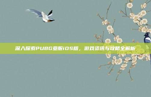 深入探索PUBG亚服iOS版,游戏资讯与攻略全解析