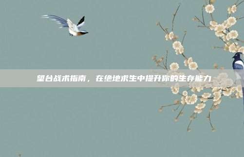 瞭望台战术指南,在绝地求生中提升你的生存能力