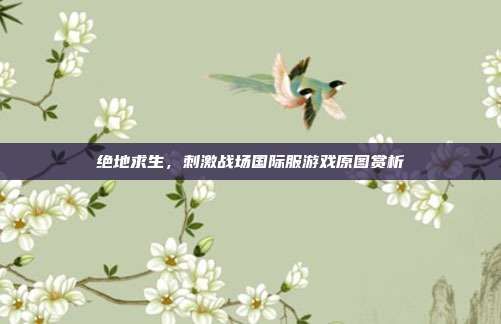 绝地求生，刺激战场国际服游戏原图赏析