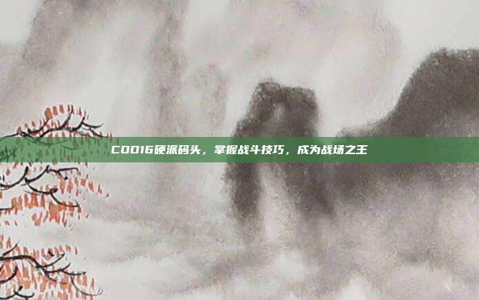 COD16硬派码头，掌握战斗技巧，成为战场之王