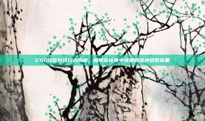 CSGO捡包技巧大揭秘，如何在比赛中快速精准地拾取装备
