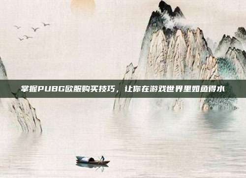 掌握PUBG欧服购买技巧，让你在游戏世界里如鱼得水