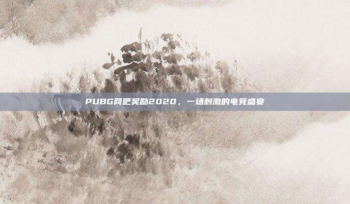 PUBG网吧奖励2020,一场刺激的电竞盛宴