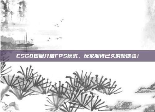 CSGO国服开启FPS模式，玩家期待已久的新体验！