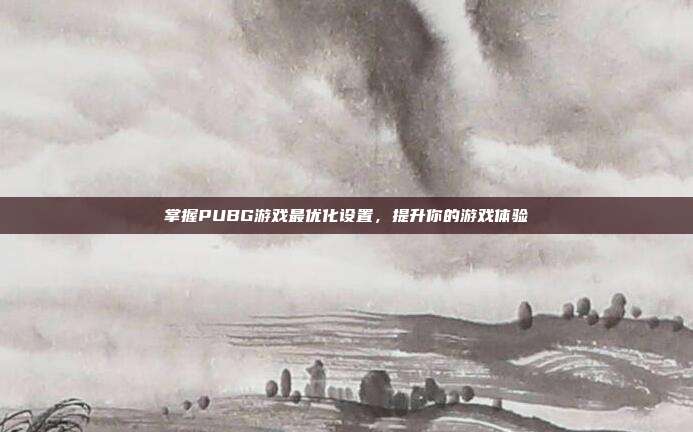 掌握PUBG游戏最优化设置，提升你的游戏体验