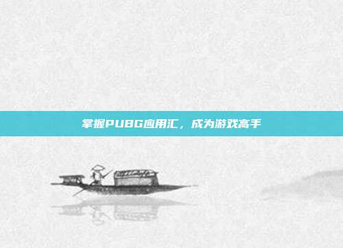 掌握PUBG应用汇，成为游戏高手