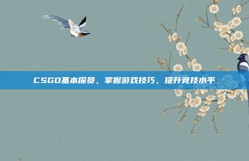 CSGO基本探员，掌握游戏技巧，提升竞技水平