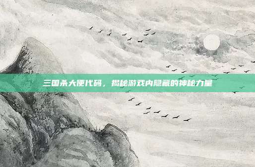 三国杀大便代码,揭秘游戏内隐藏的神秘力量