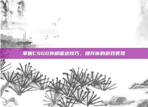 掌握CSGO外部雷达技巧,提升你的游戏表现
