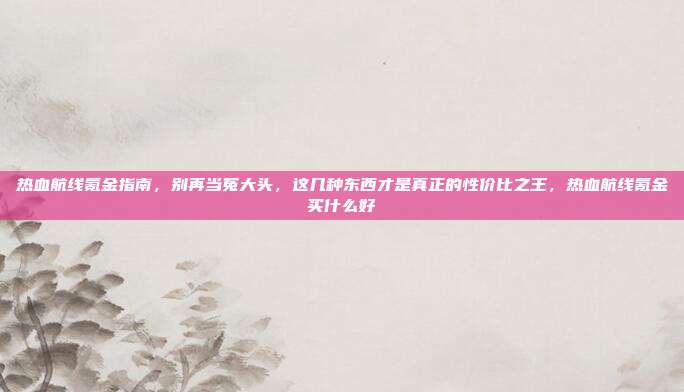 热血航线氪金指南，别再当冤大头，这几种东西才是真正的性价比之王，热血航线氪金买什么好