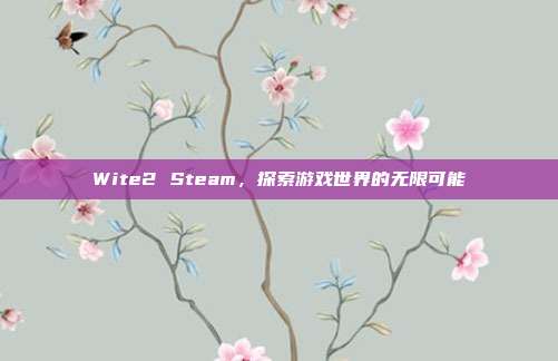 Wite2 Steam,探索游戏世界的无限可能