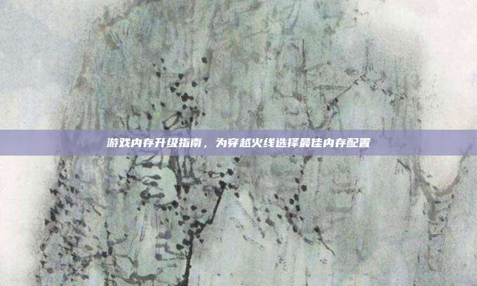 游戏内存升级指南,为穿越火线选择最佳内存配置