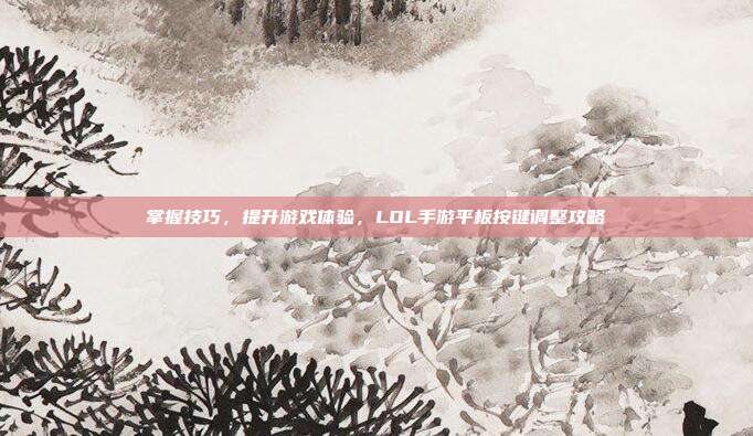 掌握技巧,提升游戏体验,LOL手游平板按键调整攻略