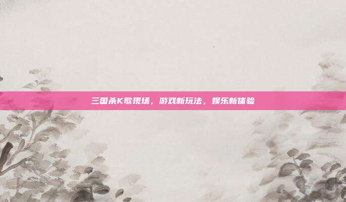 三国杀K歌现场，游戏新玩法，娱乐新体验