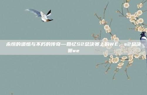 永恒的遗憾与不朽的传奇—回忆S2总决赛上的WE，s2总决赛we