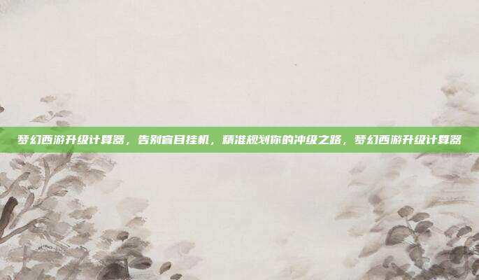 梦幻西游升级计算器，告别盲目挂机，精准规划你的冲级之路，梦幻西游升级计算器