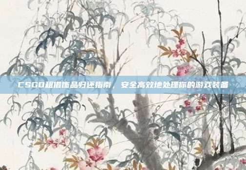 CSGO租借饰品归还指南，安全高效地处理你的游戏装备