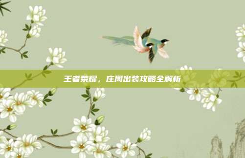 王者荣耀,庄周出装攻略全解析