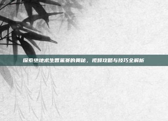 探索绝地求生香蕉赛的奥秘,视频攻略与技巧全解析