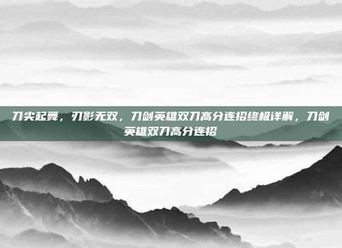 刀尖起舞，刃影无双，刀剑英雄双刀高分连招终极详解，刀剑英雄双刀高分连招