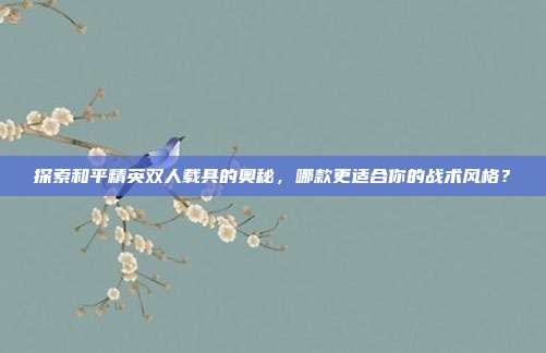 探索和平精英双人载具的奥秘,哪款更适合你的战术风格?