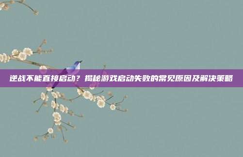 逆战不能直接启动?揭秘游戏启动失败的常见原因及解决策略