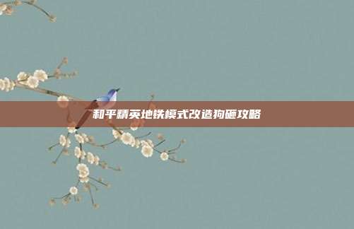 和平精英地铁模式改造狗砸攻略