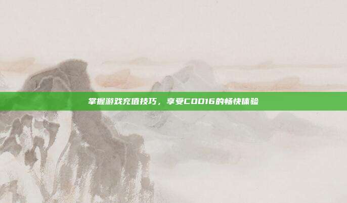 掌握游戏充值技巧，享受COD16的畅快体验