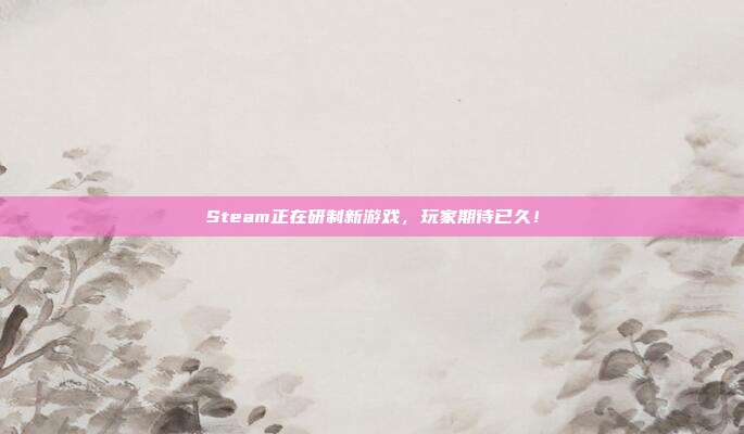 Steam正在研制新游戏,玩家期待已久!