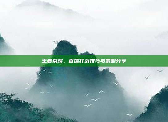 王者荣耀，直播打战技巧与策略分享