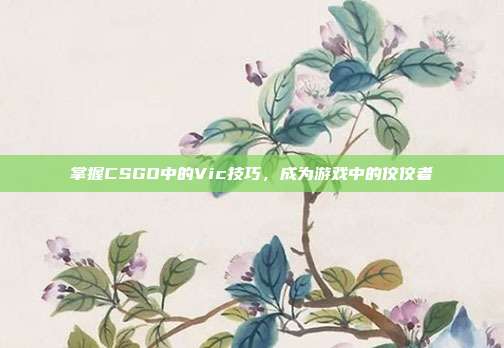 掌握CSGO中的Vic技巧,成为游戏中的佼佼者