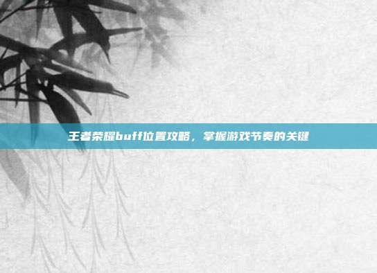 王者荣耀buff位置攻略，掌握游戏节奏的关键