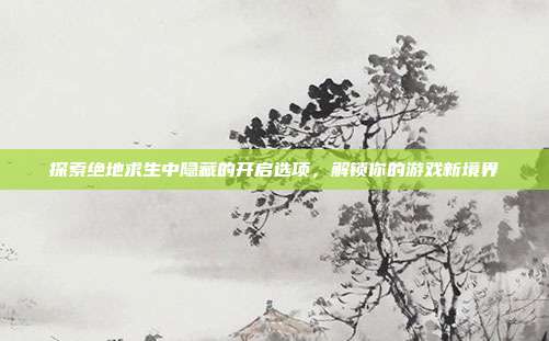探索绝地求生中隐藏的开启选项，解锁你的游戏新境界