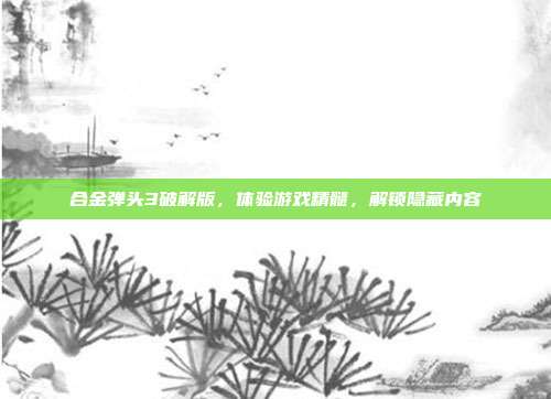 合金弹头3破解版，体验游戏精髓，解锁隐藏内容