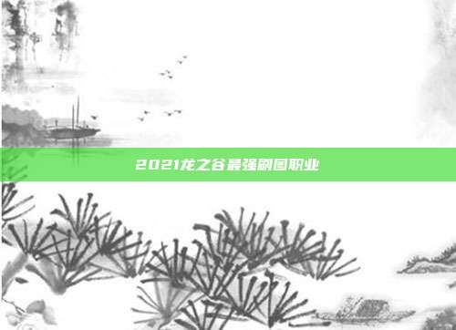 2021龙之谷最强刷图职业