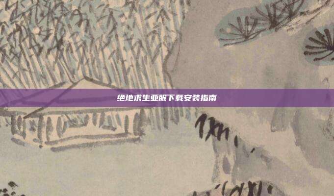 绝地求生亚服下载安装指南