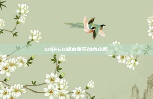 DNF60版本弹药加点攻略