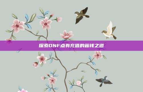探索DNF点券充值的省钱之道
