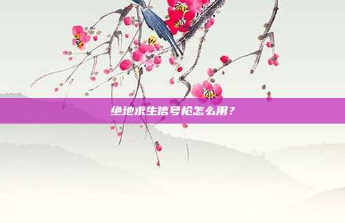 绝地求生信号枪怎么用？