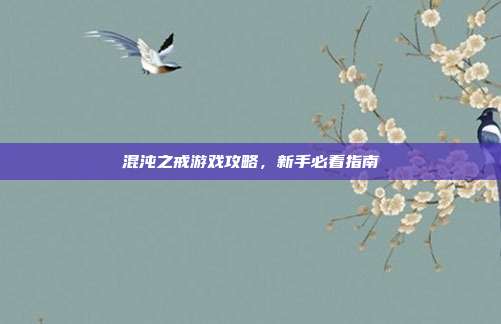 混沌之戒游戏攻略,新手必看指南