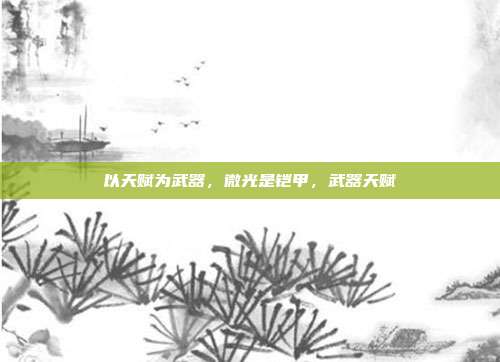 以天赋为武器，微光是铠甲，武器天赋