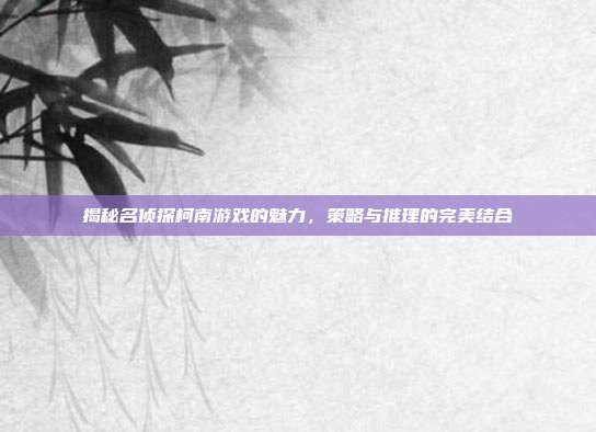 揭秘名侦探柯南游戏的魅力,策略与推理的完美结合