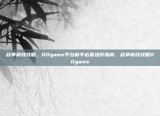 战争前线攻略，00game平台新手必看进阶指南，战争前线攻略00game