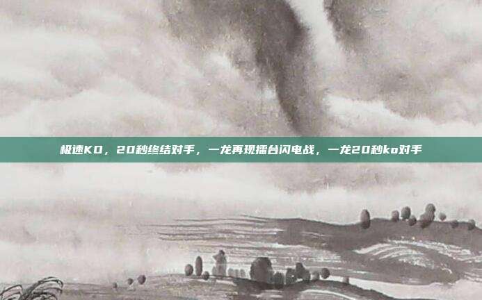 极速KO，20秒终结对手，一龙再现擂台闪电战，一龙20秒ko对手